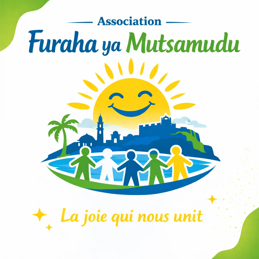 Illustration de l’association Furaha ya Mutsamudu avec la signature La joie qui nous unit